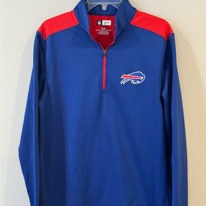 NFL Team Apparel Buffalo Bills 1/4 Quarter Zip Long Sleeve Pullover Size M Blue